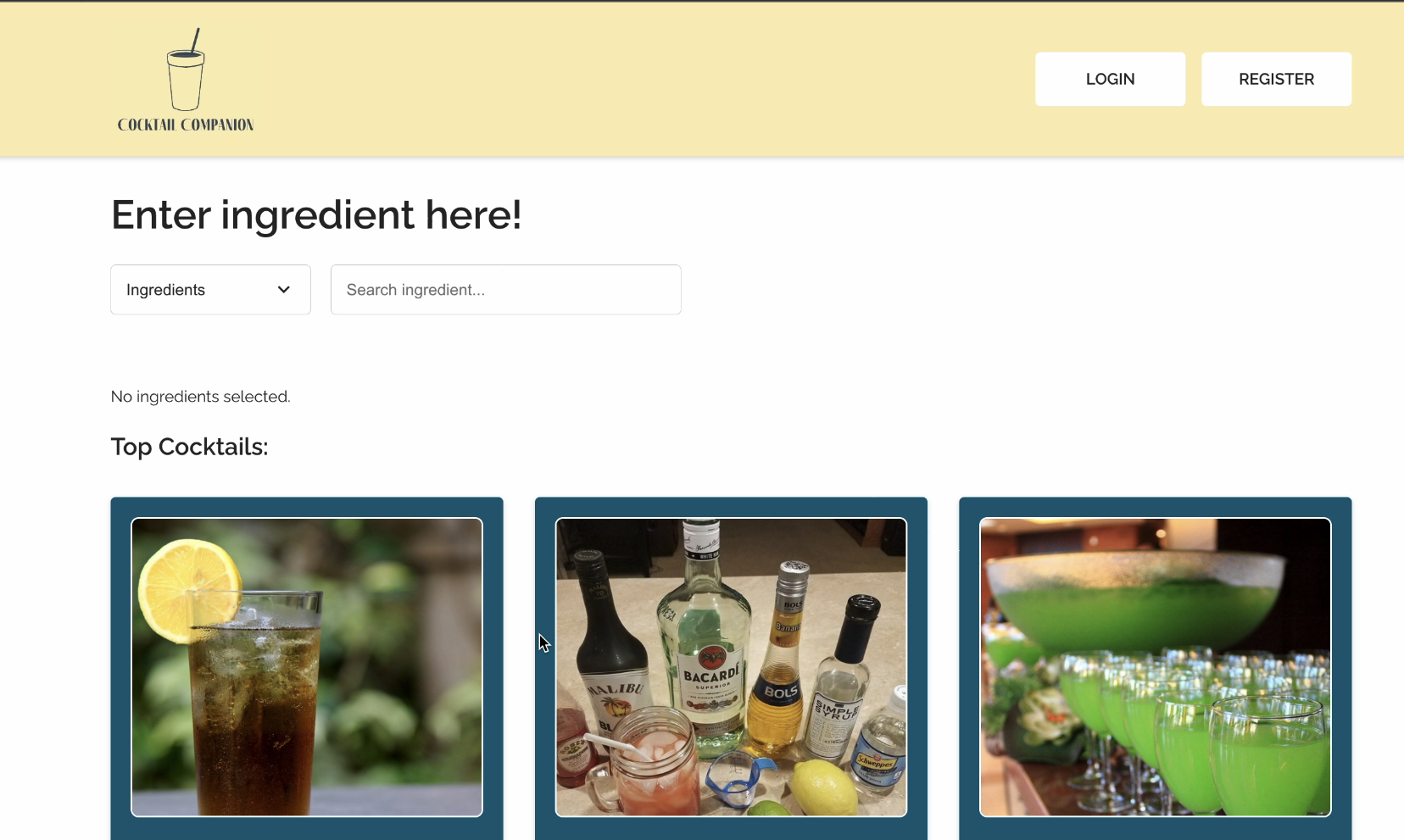 Screenshot of Cocktail Companion